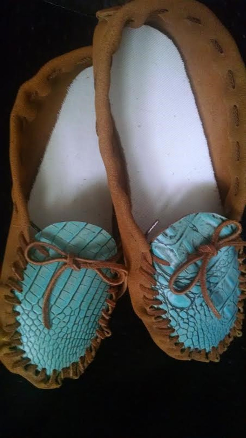 moccasins turquoise