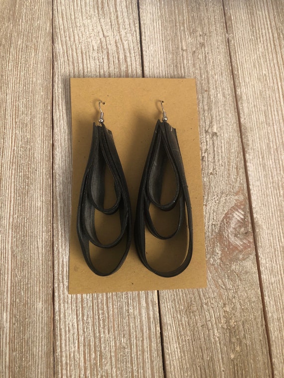 Upcycled Bike Tire Tube Earrings