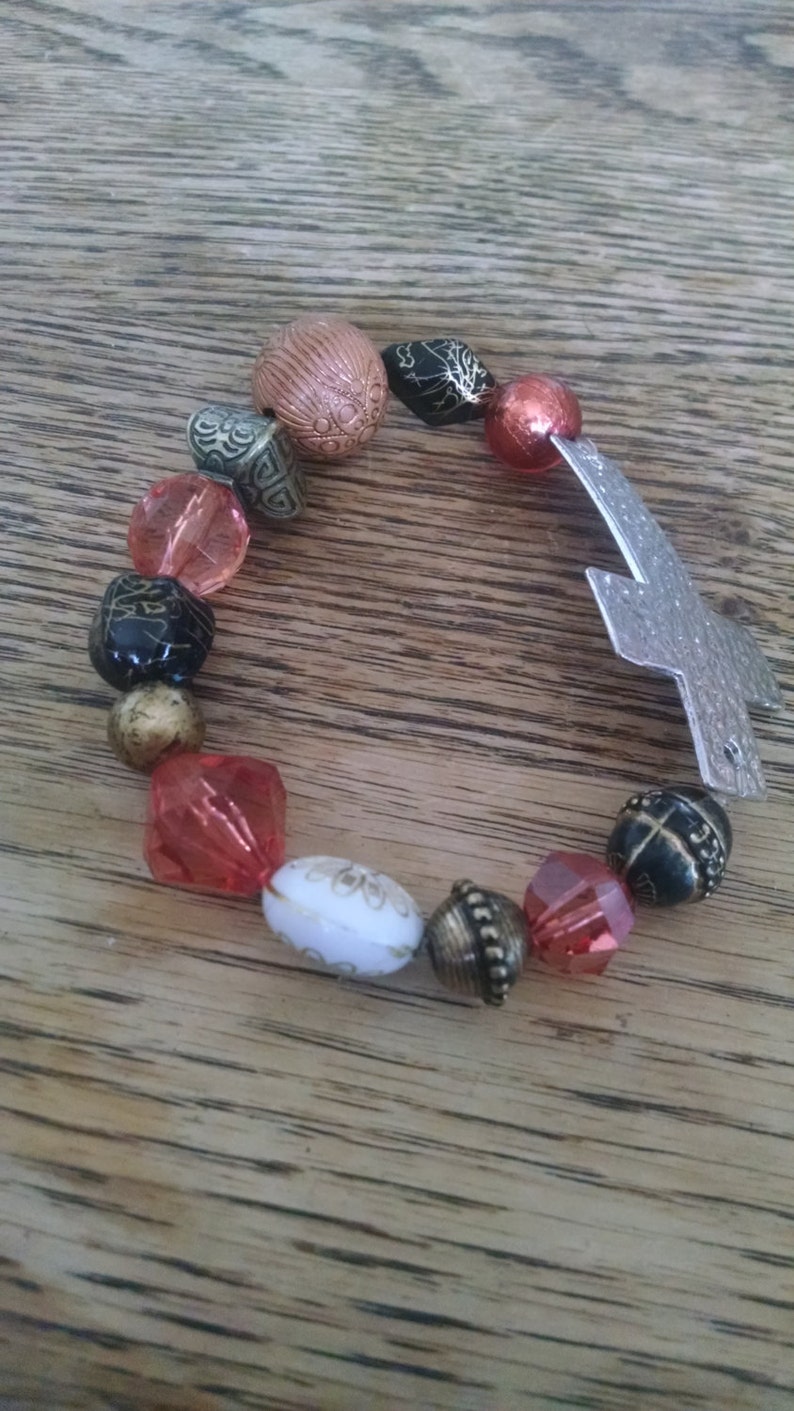 Peach Stretchy Cross Bracelet Etsy