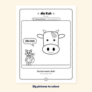 Animals on the Farm - Farm Animals in German for Kids: A 100-Page Activity Book with Animal Sounds (Ages 3–7)