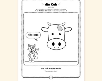 Animals on the Farm - Farm Animals in German for Kids: A 100-Page Activity Book with Animal Sounds (Ages 3–7)