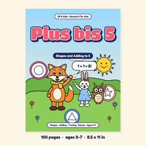 Plus to 5 - Shapes and Adding to 5 in German for Kids: A 100-Page Activity Book (Ages 3–7) image 3