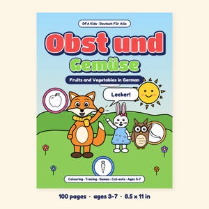 Fruits and Vegetables - Fruits and Vegetables in German for Kids: A 100-Page Activity Book (Ages 3–7) image 3