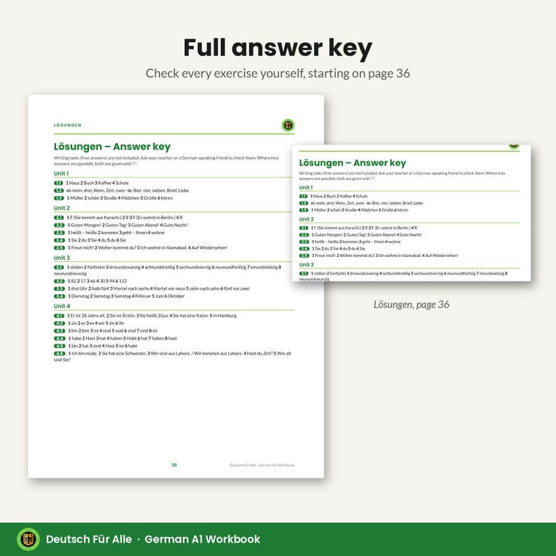 German A1 Workbook PDF for Beginners, 40 Pages, 150+ Exercises, Answer Key, Printable German Grammar and Vocabulary Worksheets image 7