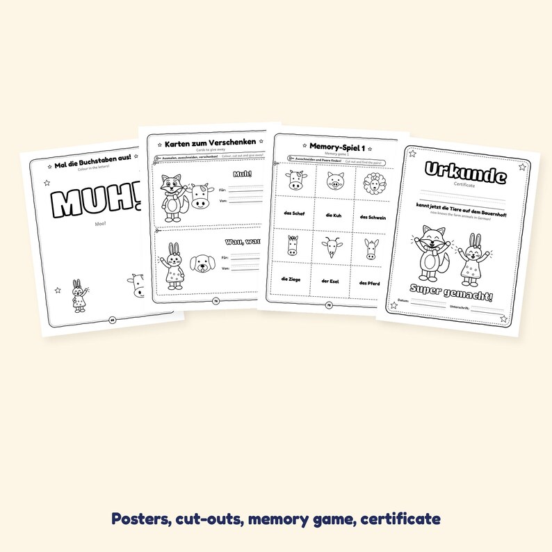 Animals on the Farm - Farm Animals in German for Kids: A 100-Page Activity Book with Animal Sounds (Ages 3–7) image 7