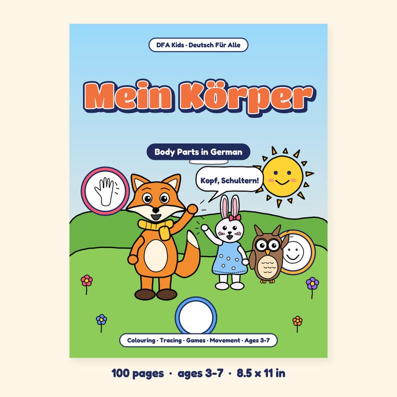 My Body - Body Parts in German for Kids: A 100-Page Activity Book with Songs and Games (Ages 3–7) image 3