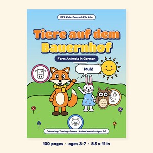 Animals on the Farm - Farm Animals in German for Kids: A 100-Page Activity Book with Animal Sounds (Ages 3–7) image 3