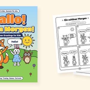 Hello! Good morning! - German Greetings for Kids: A 100-Page Activity and Coloring Book (Ages 3–7) image 2