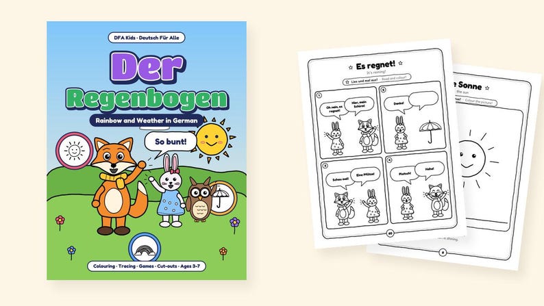 The Rainbow - Rainbow and Weather Words in German for Kids: A 100-Page Activity Book (Ages 3–7) image 2