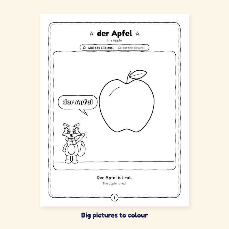 Fruits and Vegetables - Fruits and Vegetables in German for Kids: A 100-Page Activity Book (Ages 3–7) image 1