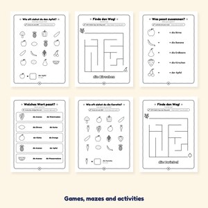 Fruits and Vegetables - Fruits and Vegetables in German for Kids: A 100-Page Activity Book (Ages 3–7) image 6