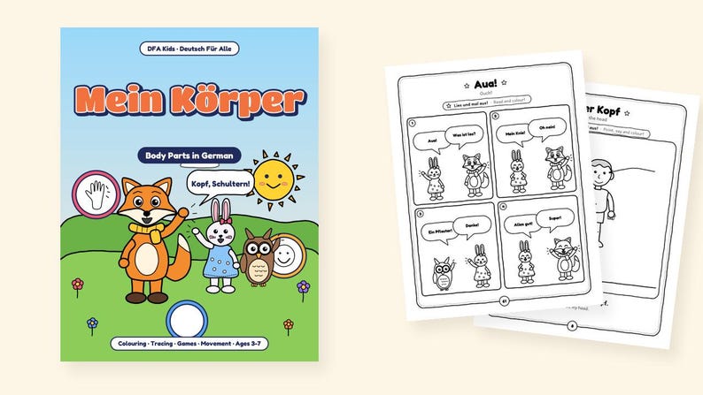 My Body - Body Parts in German for Kids: A 100-Page Activity Book with Songs and Games (Ages 3–7) image 2