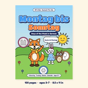 Monday to Sunday - Days of the Week in German for Kids: A 100-Page Activity Book (Ages 3–7) image 3