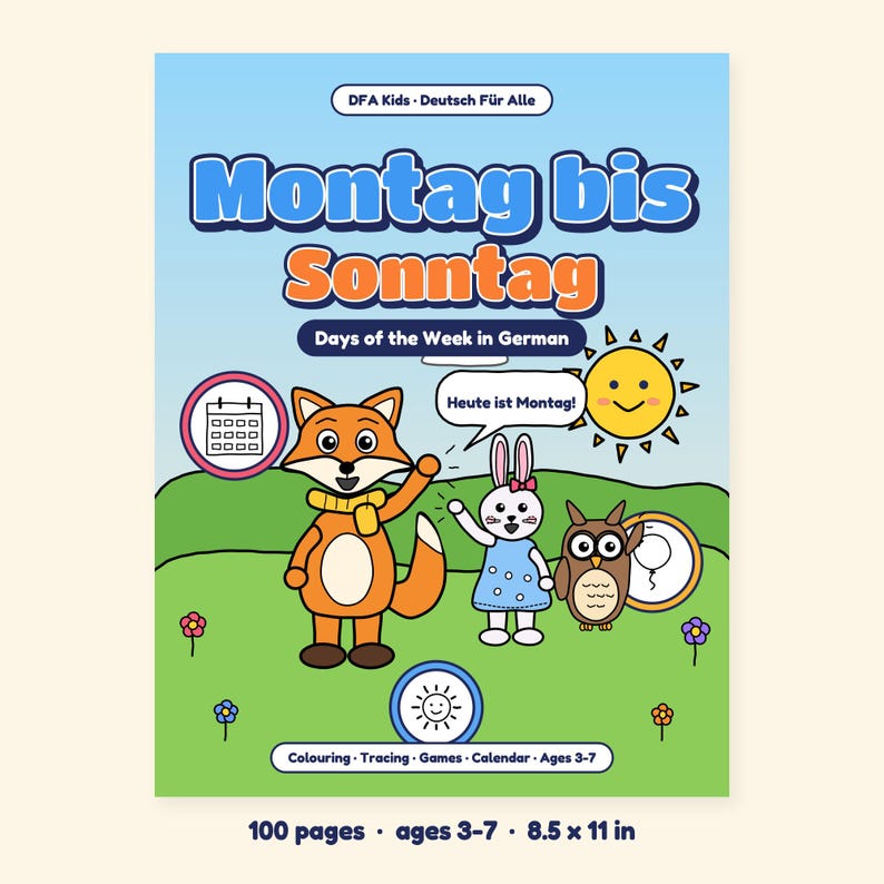 Monday to Sunday - Days of the Week in German for Kids: A 100-Page Activity Book (Ages 3–7) image 3