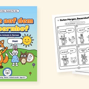 Animals on the Farm - Farm Animals in German for Kids: A 100-Page Activity Book with Animal Sounds (Ages 3–7) image 2