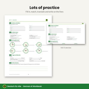 German A1 Workbook PDF for Beginners, 40 Pages, 150+ Exercises, Answer Key, Printable German Grammar and Vocabulary Worksheets image 4