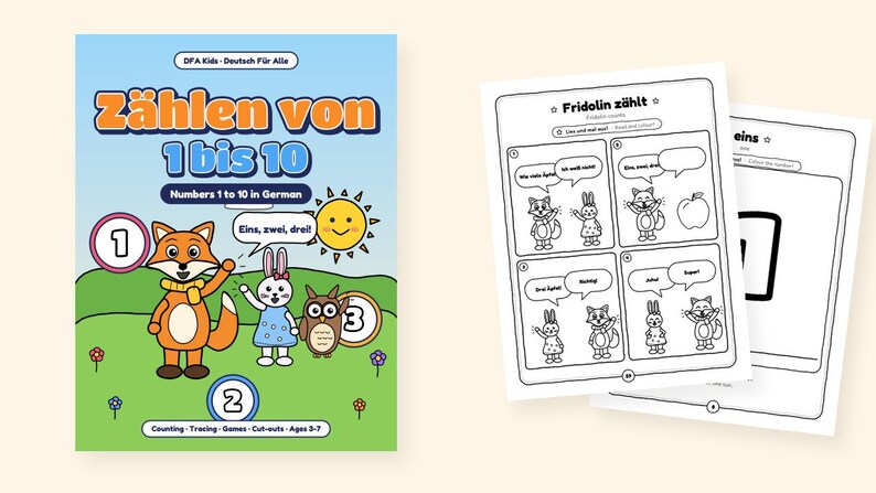Counting from 1 to 10 - German Numbers for Kids: A 100-Page Counting, Tracing and Activity Book (Ages 3–7) image 2