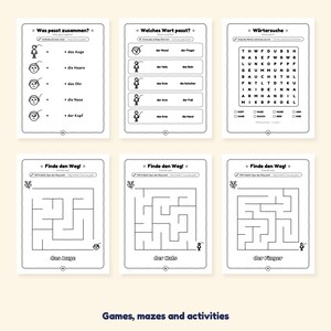My Body - Body Parts in German for Kids: A 100-Page Activity Book with Songs and Games (Ages 3–7) image 6