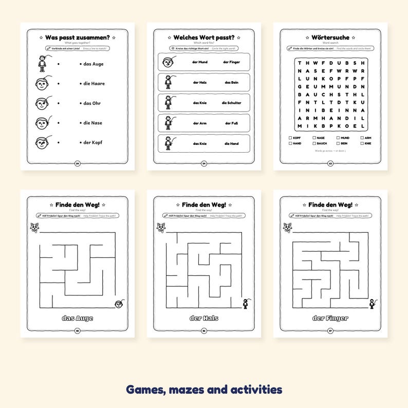 My Body - Body Parts in German for Kids: A 100-Page Activity Book with Songs and Games (Ages 3–7) image 6