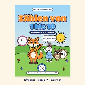 Counting from 1 to 10 - German Numbers for Kids: A 100-Page Counting, Tracing and Activity Book (Ages 3–7) image 3