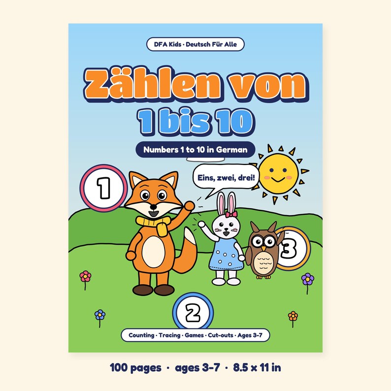 Counting from 1 to 10 - German Numbers for Kids: A 100-Page Counting, Tracing and Activity Book (Ages 3–7) image 3