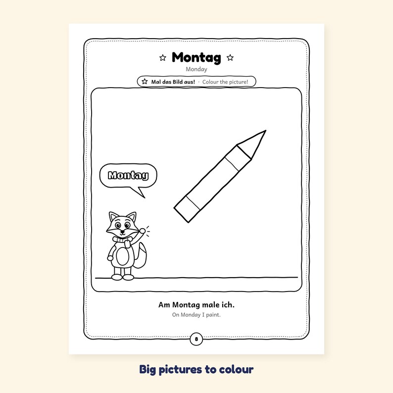Monday to Sunday - Days of the Week in German for Kids: A 100-Page Activity Book (Ages 3–7) image 1