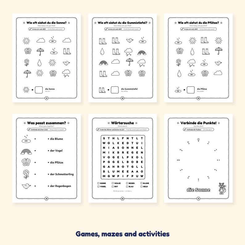 The Rainbow - Rainbow and Weather Words in German for Kids: A 100-Page Activity Book (Ages 3–7) image 6