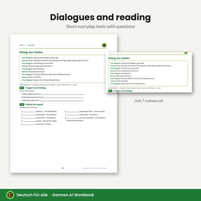 German A1 Workbook PDF for Beginners, 40 Pages, 150+ Exercises, Answer Key, Printable German Grammar and Vocabulary Worksheets image 5