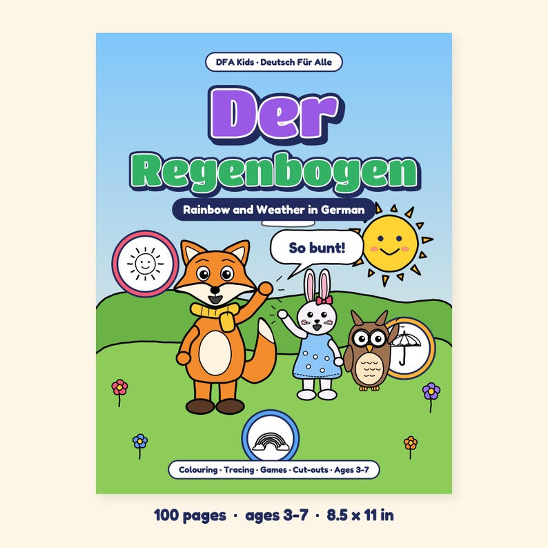 The Rainbow - Rainbow and Weather Words in German for Kids: A 100-Page Activity Book (Ages 3–7) image 3