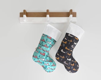 CLEARANCE Retro Snowmobile Christmas Stocking - Family Sled Stocking | Vintage Stocking | Snow Sled Stocking | Custom Christmas Stocking