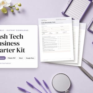 Lash Tech Forms Bundle, Lash Consent Form, Eyelash Extension Forms, Lash Client Intake, Lash Aftercare, Lash Business Kit, Editable PDF