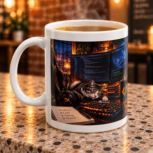Coding Coffee Mug, Programmer Workspace Design image 3