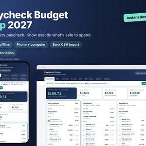 Money Planner App Bundle, Paycheck Budget App 2027 & Holiday Gift Budget Planner, Works Offline, No Subscription image 2