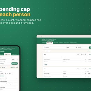 Kerstcadeau-tracker & vakantiebudgetplanner-app, cadeaulijst met bestedingslimieten, Secret Santa-generator, werkt offline, geen abonnement nodig afbeelding 3