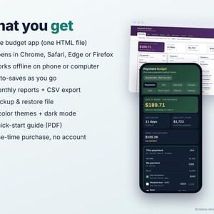 Money Planner App Bundle, Paycheck Budget App 2027 & Holiday Gift Budget Planner, Works Offline, No Subscription image 8