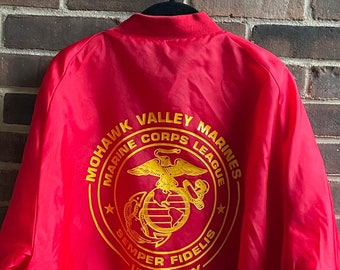 90s US marines jacket coaches sports varsity made in usa