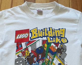 1990s made in USA Lego t-shirt build like crazy rare 90s kids