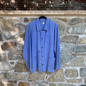 90s french chore coat blue  indigo work wear #8
