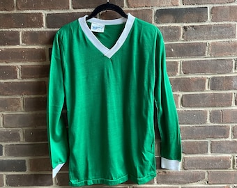 80s soccer jersey green white made in italy