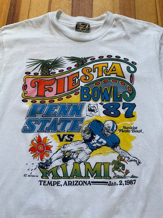 1980s Penn state 1987 fiesta bowl Miami t-shirt