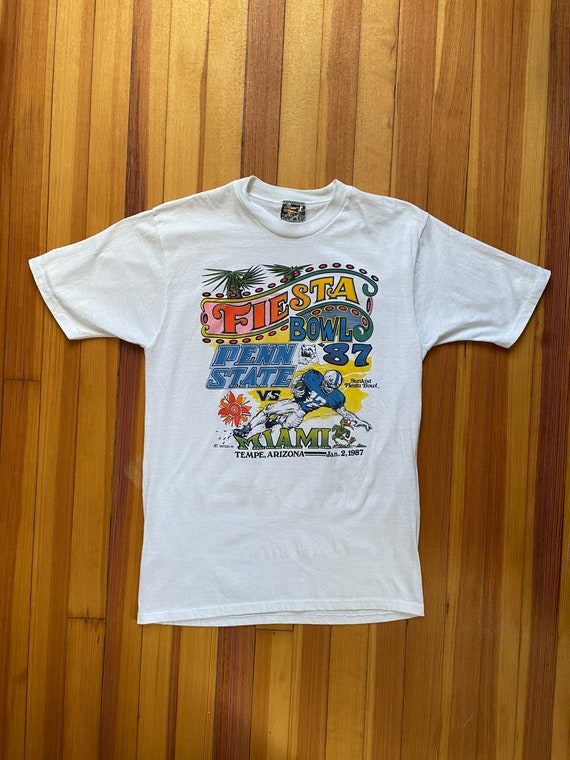 1980s Penn state 1987 fiesta bowl Miami t-shirt - image 5