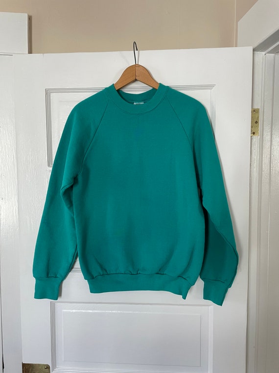 1990s made in USA sweatshirt teal fruit of the loo