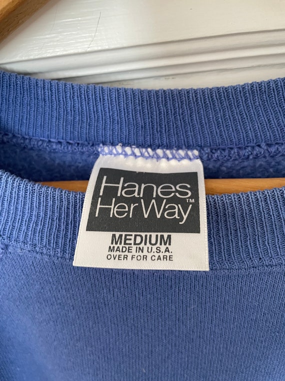 90s made in USA blue sweatshirt Hanes - image 5