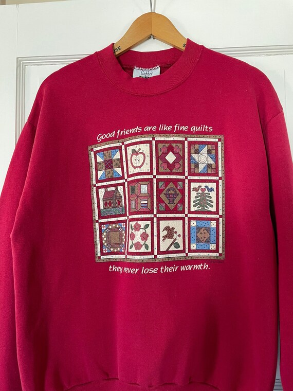 90s made in usa sweatshirt friends quilt