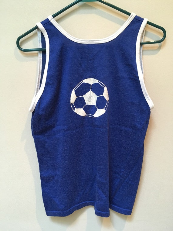 70s 80s soccer jersey tank top size small medium - image 3