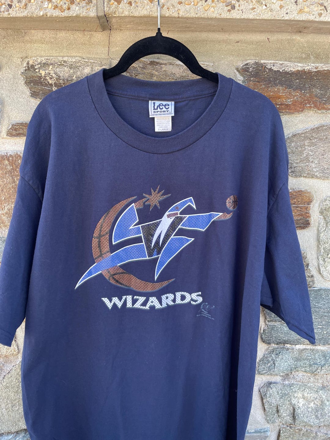 90s Washington Wizards Tshirt Old Logo Rare Michael Jordan Blue Xl