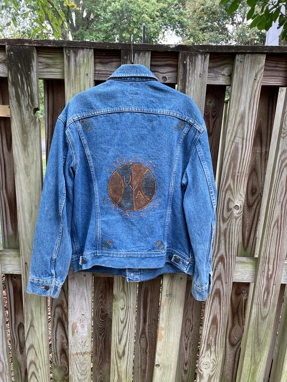 80s UVA custom denim jacket university of Virgini… - image 8
