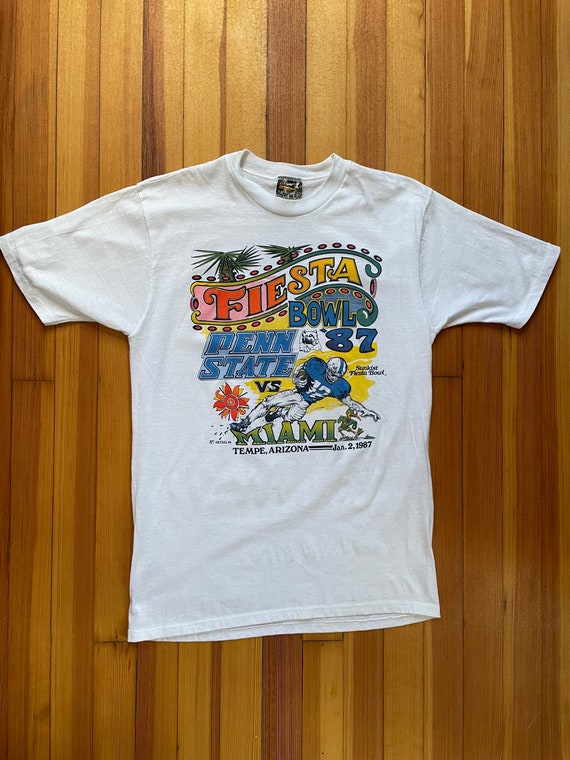 1980s Penn state 1987 fiesta bowl Miami t-shirt - image 3