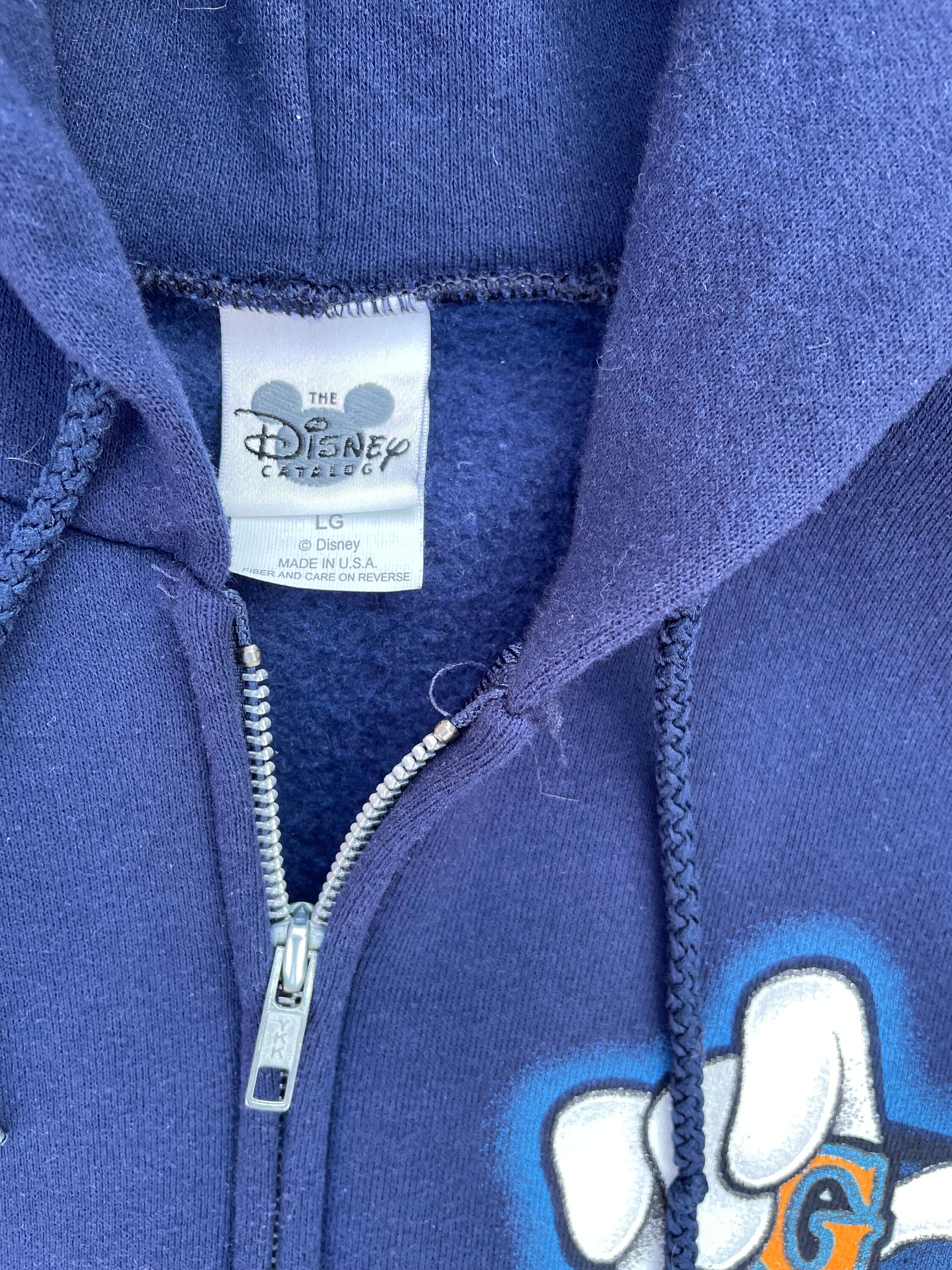 90s Goofy Disney Hoodie Made in Usa Zip up Blue Etsy