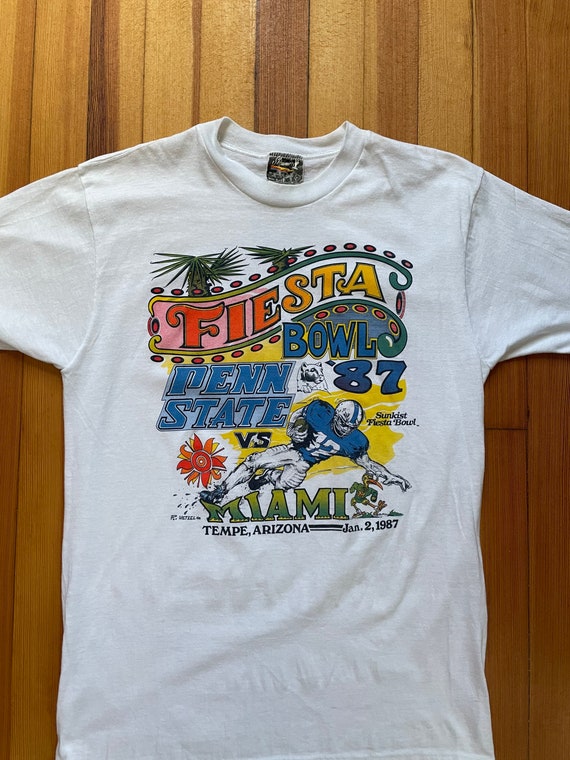 1980s Penn state 1987 fiesta bowl Miami t-shirt - image 7